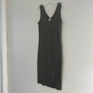 New Green Button Dress